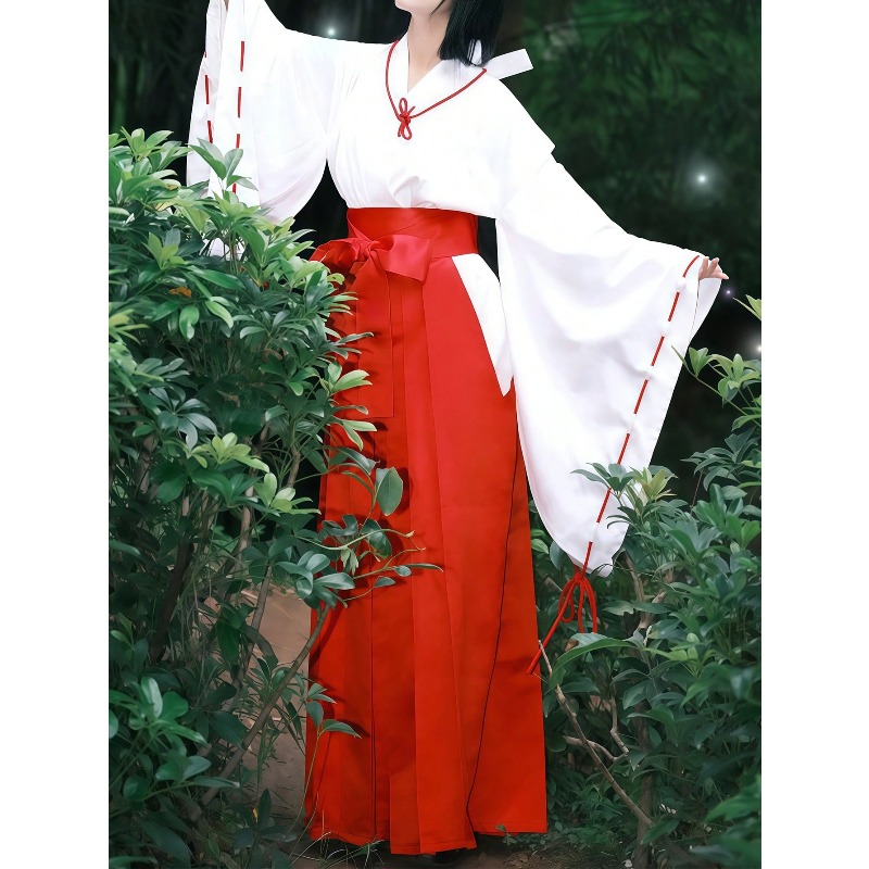Men'S Kimono Accessories - Anime kikyo inuyasha cosplay traje vermelho
